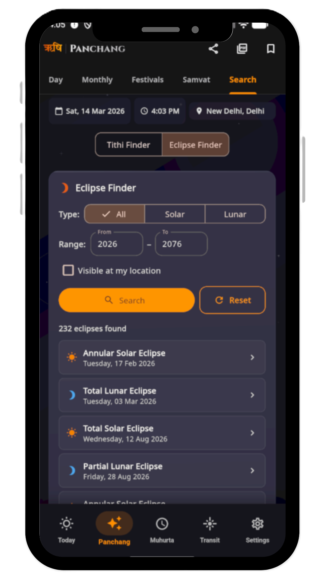 Panchang Search